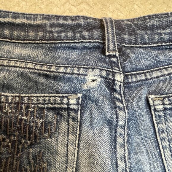 Paige Hollywood Hills Bootcut Jeans Sz 27 Classic Rise Y2K Embellished Denim - Picture 6 of 10